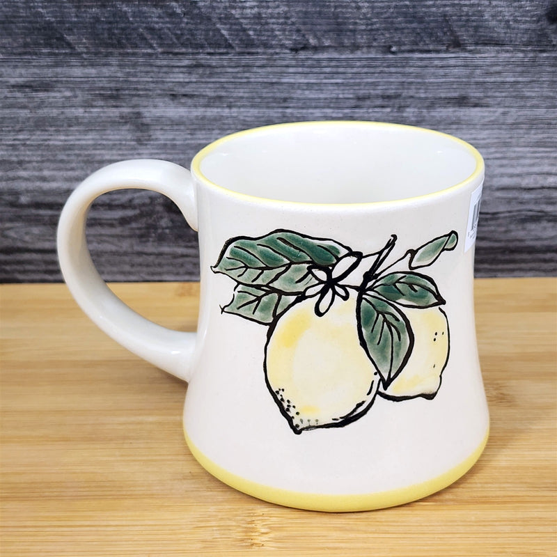 Load image into Gallery viewer, Lemon Art Mug Coffee Tea Cup White Interior Ceramic Fruit Home Deco Blue Sky