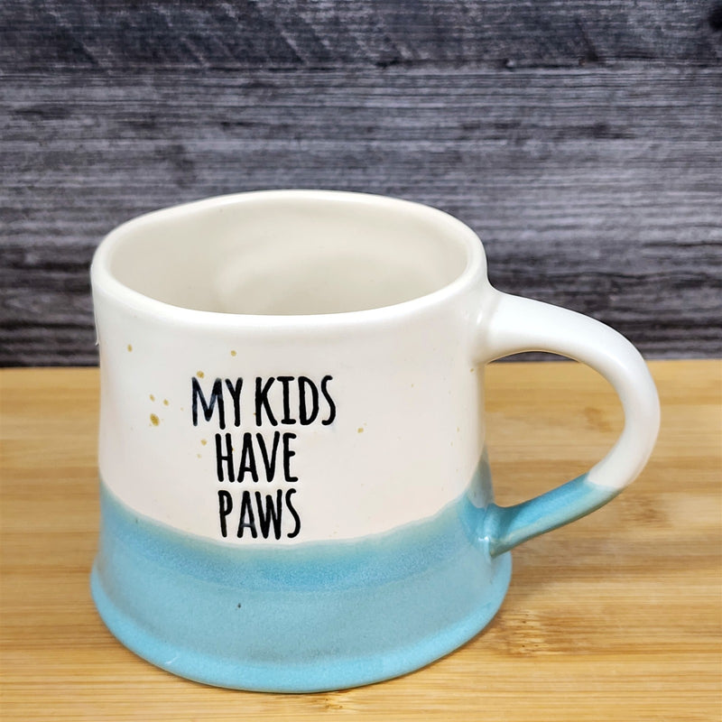 Load image into Gallery viewer, Pet Parent Mug My Kids Have Paws Rustic 20oz Blue Sky Ceramic Tea Cup