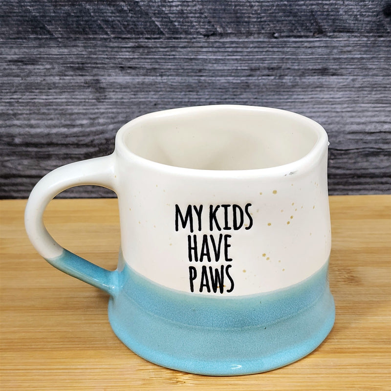 Load image into Gallery viewer, Pet Parent Mug My Kids Have Paws Rustic 20oz Blue Sky Ceramic Tea Cup