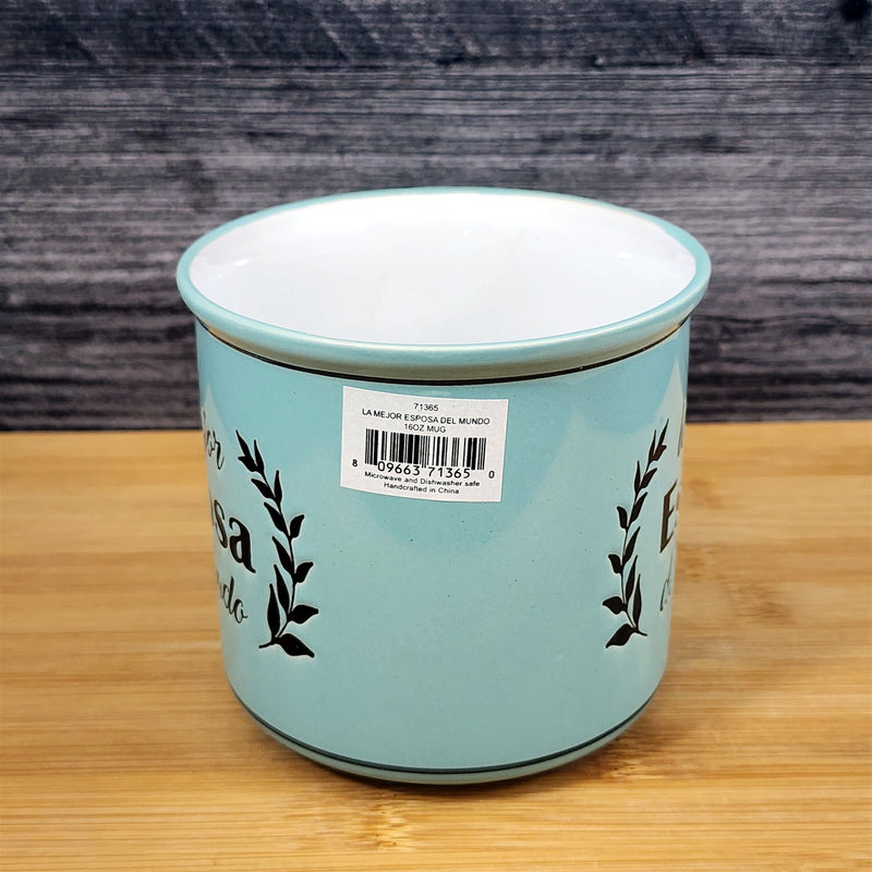 Load image into Gallery viewer, Spanish Coffee Mug Mejor Esposa De Mundo - Best Wife - Tea Cup Blue Sky Ceramic