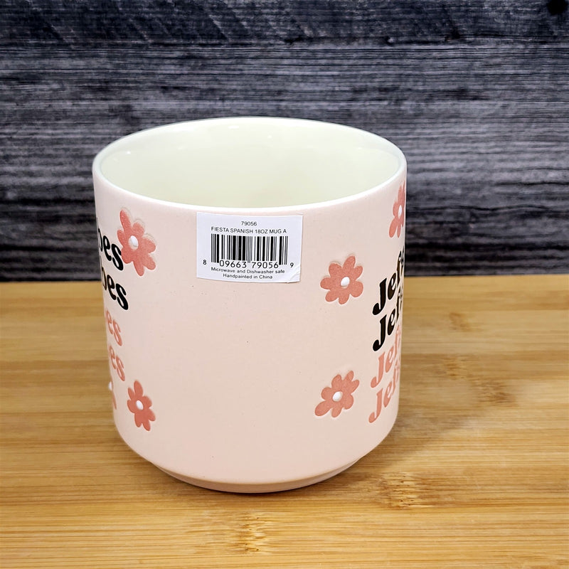 Load image into Gallery viewer, Spanish Coffee Mug Jefa Vibes- Throw Vibes- Retro Tea Cup Blue Sky Ceramic