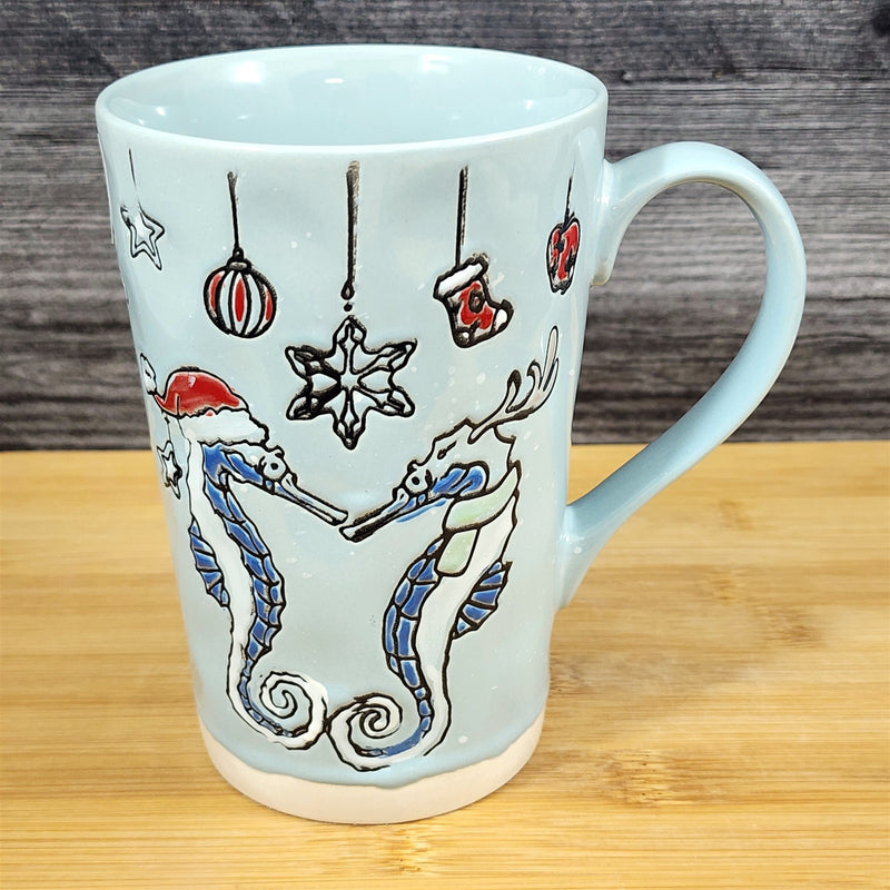 Load image into Gallery viewer, Tide of Festival Seahorse Mug Marine Ocean Coral Life Cup Blue Sky Ceramic