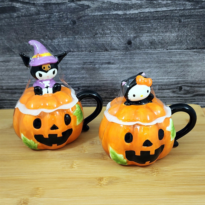 Load image into Gallery viewer, Hello Kitty and Kuromi Halloween Mug Set Coffee Tea Cup Blue Sky Ceramic