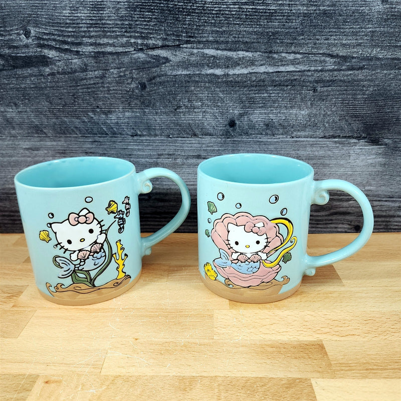Load image into Gallery viewer, Hello Kitty Mermaid Theme Coffee Mug Set Ceramic Tea Cup 21 oz by Blue Sky