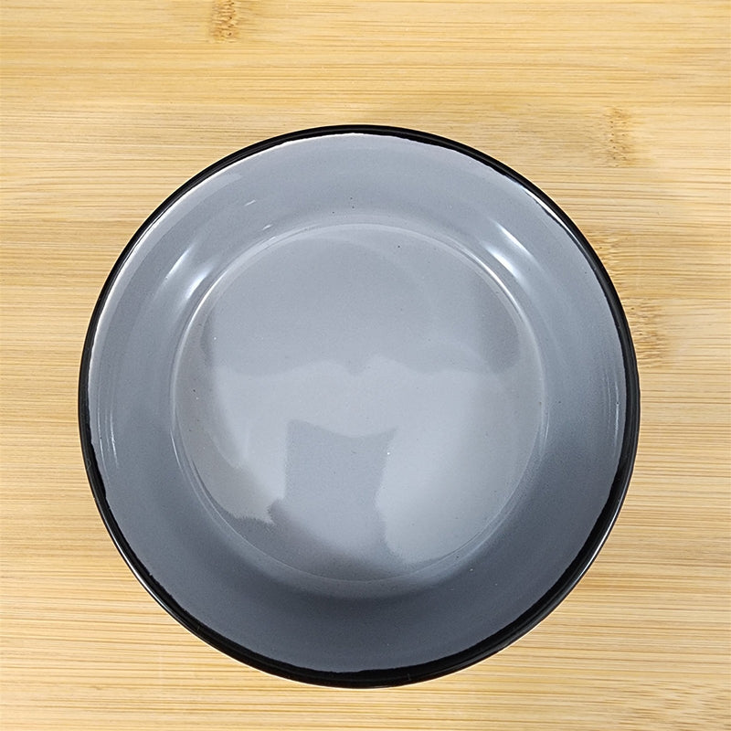 Load image into Gallery viewer, Cat Water Food Bowl Faces Embossed Treat Dish White with Gray Inside Blue Sky