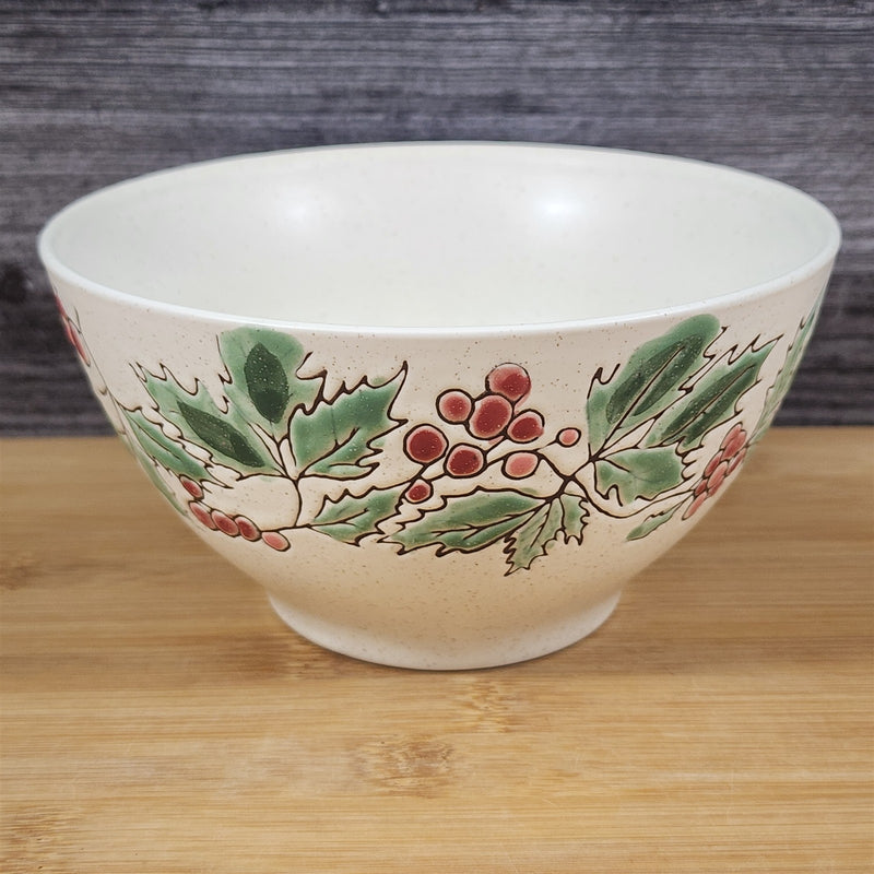 Load image into Gallery viewer, Holly Berry Floral Bowl Holiday Festive Server Dish 6 inch (15cm) by Blue Sky