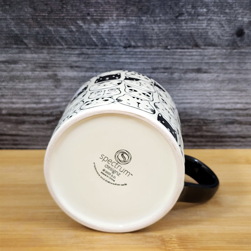 Load image into Gallery viewer, Kitty Cat Faces Coffee Mug Tea Cup Aqua Inside Ceramic Embossed by Blue Sky 21oz