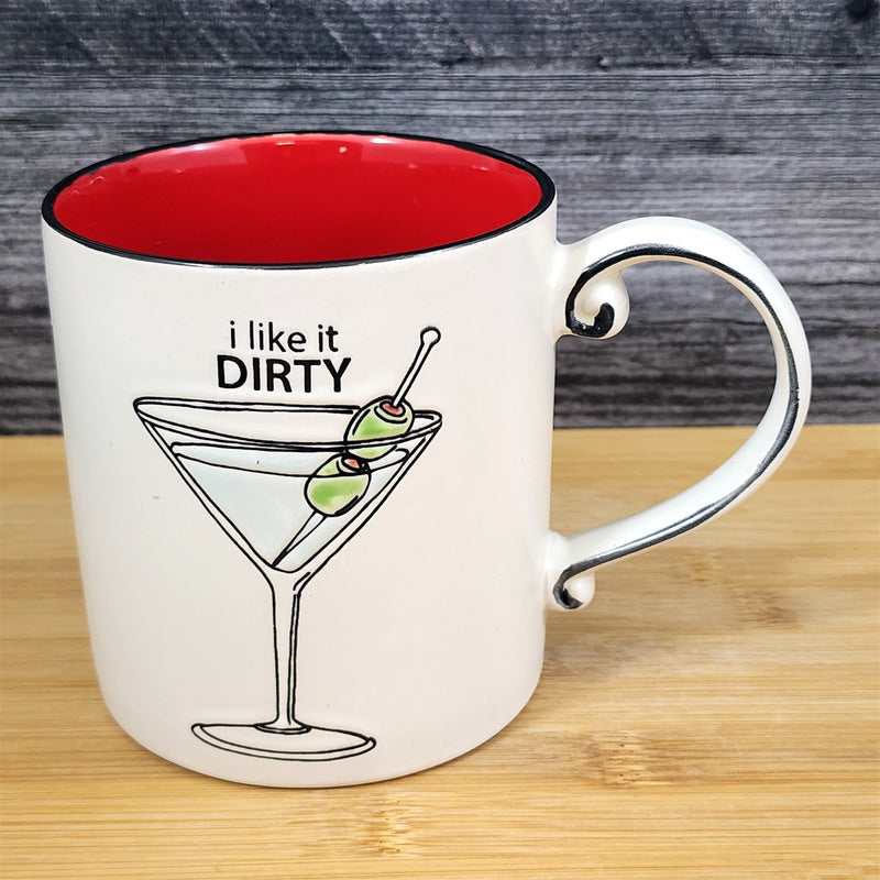Load image into Gallery viewer, Dirty Martini Coffee Mug Fun Cocktail Tea Cup Bar Theme Ceramic Blue Sky 21oz