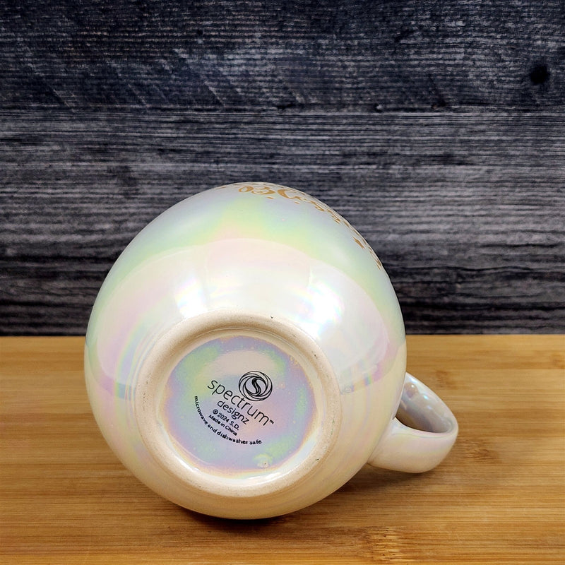 Load image into Gallery viewer, Count Your Blessings Faith Coffee Mug Cup Luster Glaze Blue Sky Pink Inside 21oz