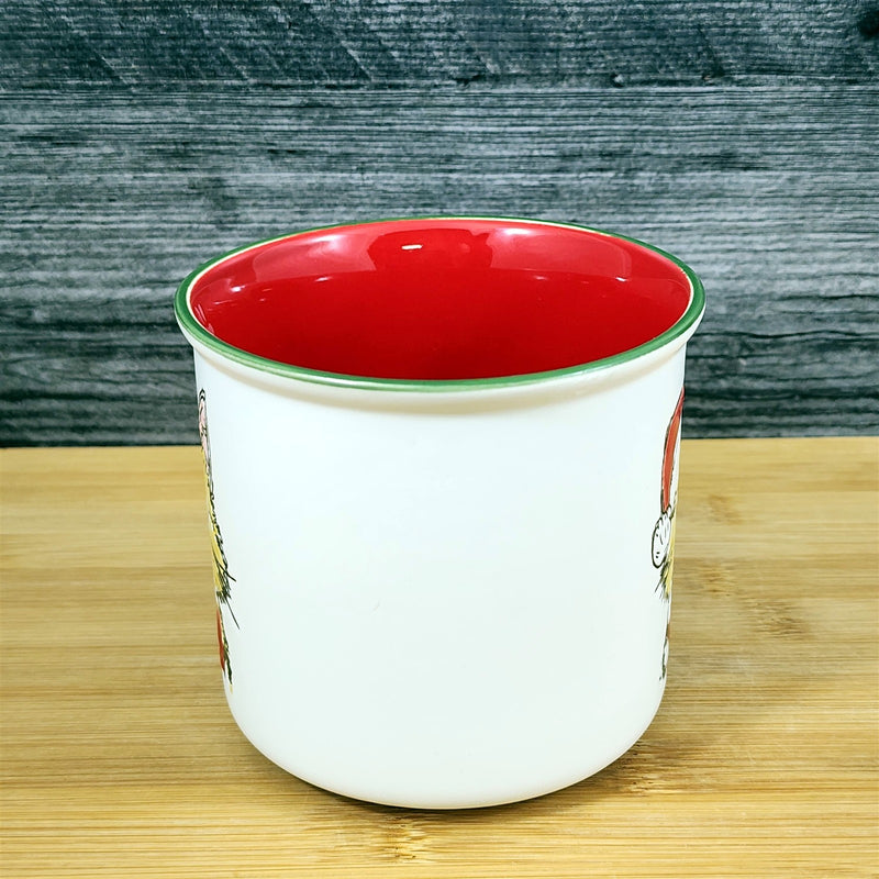 Load image into Gallery viewer, Holiday Cat Coffee Mug Embossed Ceramic Tea Cup Red inside 18 oz Blue Sky