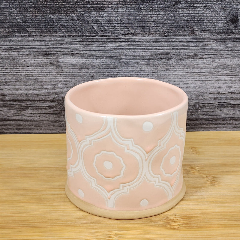 Load image into Gallery viewer, Pastel Pink Mug Bohemian Geometric Style Coffee Tea Cup Ceramic Blue Sky 17oz