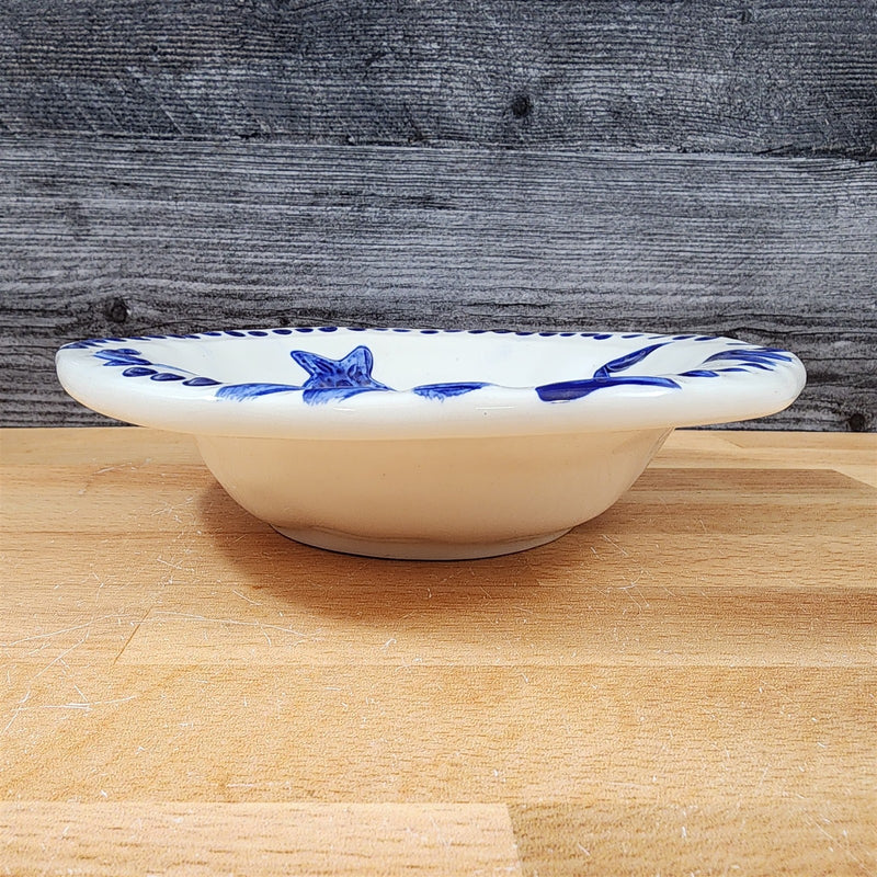 Load image into Gallery viewer, Magic Sea Crab Bowl Embossed 7.25" Round Nautical Ocean Theme Cobalt Blue Sky