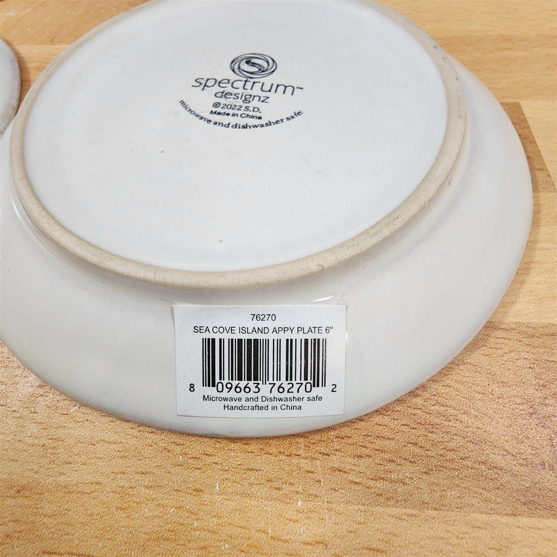 Load image into Gallery viewer, Sea Cove Set of 4 Appetizer 6" Plates Embossed Nautical Ocean Appy by Blue Sky