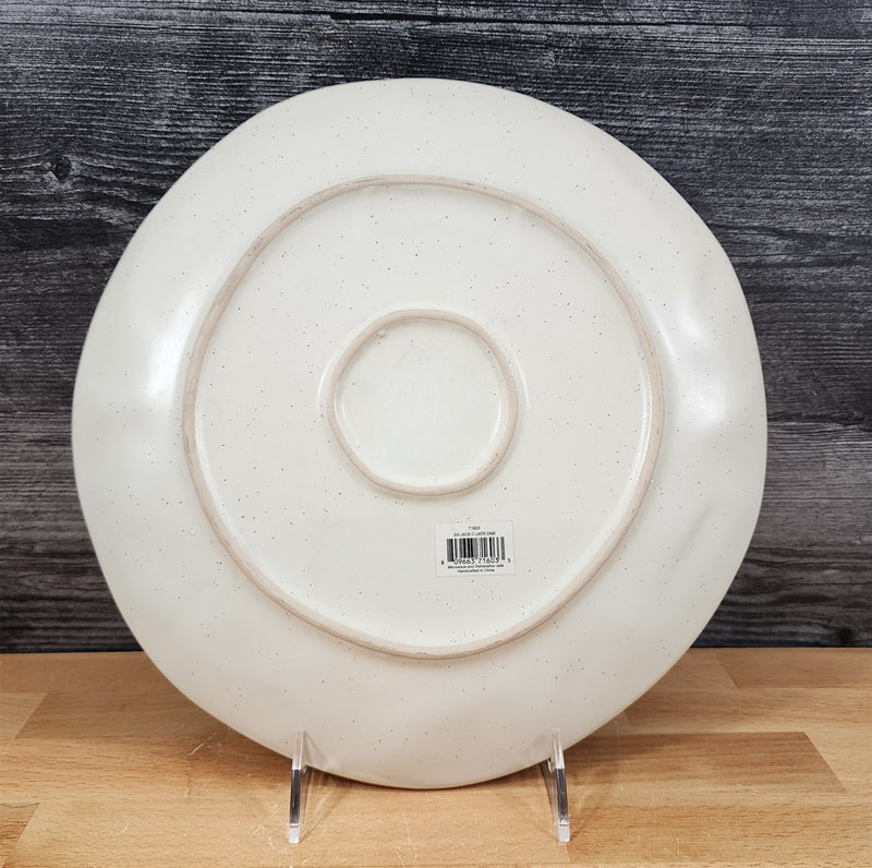 Load image into Gallery viewer, Jack-o-Lantern Dinner Plate Halloween Embossed Ceramic 10.5" Blue Sky