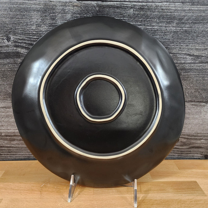 Load image into Gallery viewer, Sugar Skull Dinner Plate Day of the Dead Halloween Embossed Ceramic 11" Blue Sky