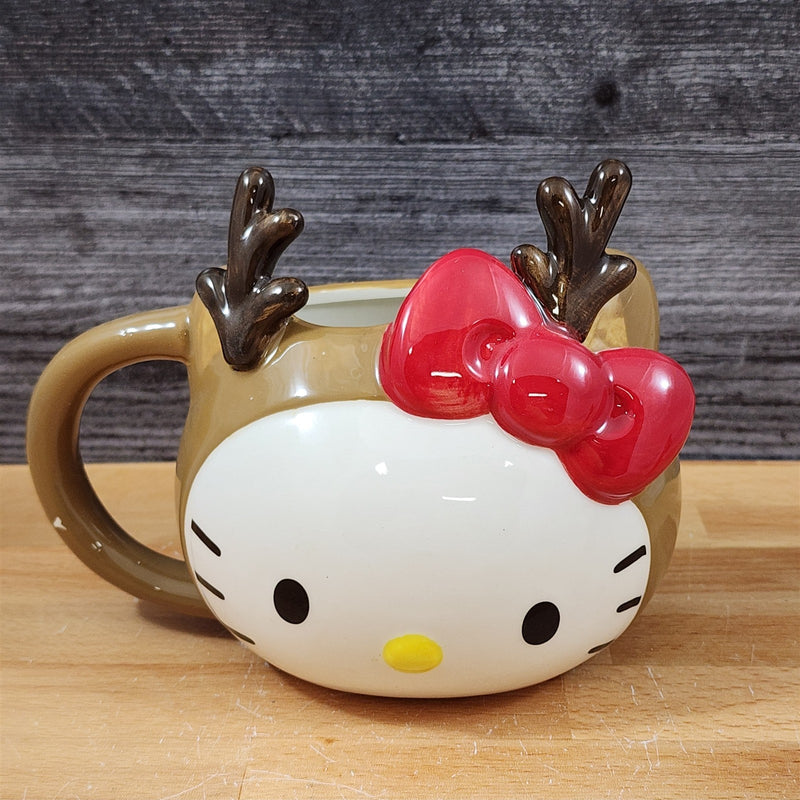 Load image into Gallery viewer, Hello Kitty Reindeer Coffee Mug with Matching Figurine Set Ceramic Cup Blue Sky