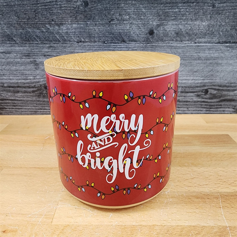 Load image into Gallery viewer, Snowman Mug and Merry & Bright Canister Set Christmas Cocoa Ceramic Blue Sky
