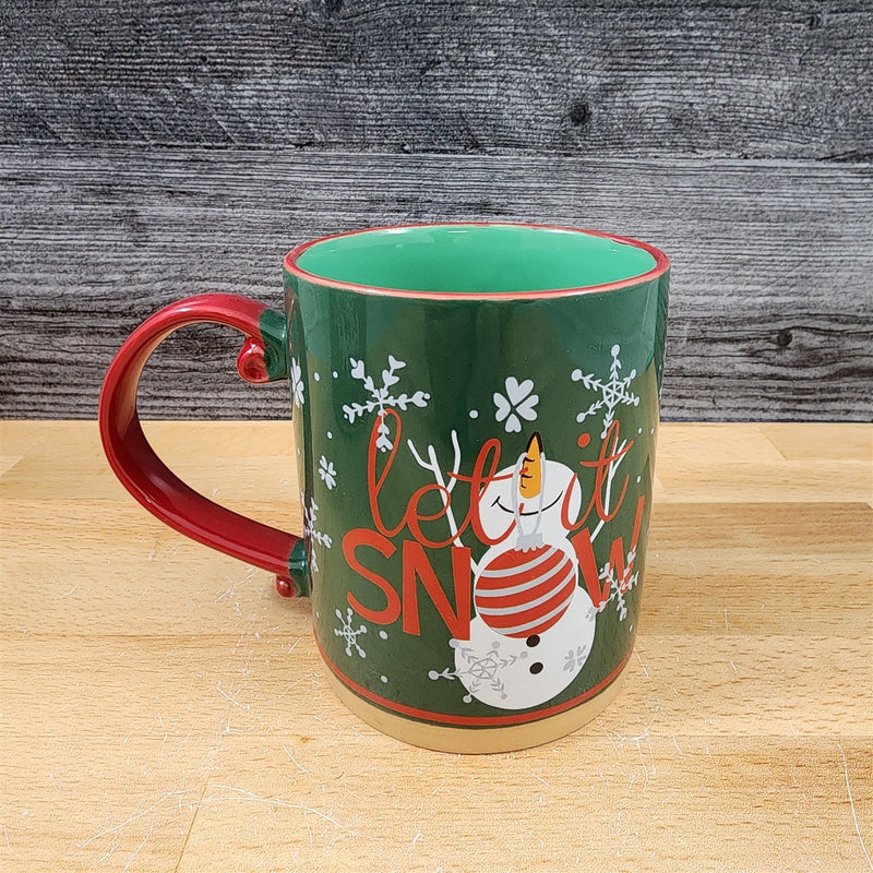 Load image into Gallery viewer, Snowman Mug and Merry & Bright Canister Set Christmas Cocoa Ceramic Blue Sky