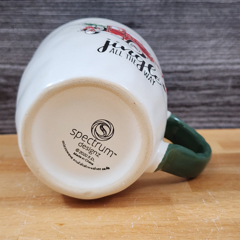 Load image into Gallery viewer, Christmas Red Truck Mug & Matching Ornament Set Holiday with Gift Box Blue Sky