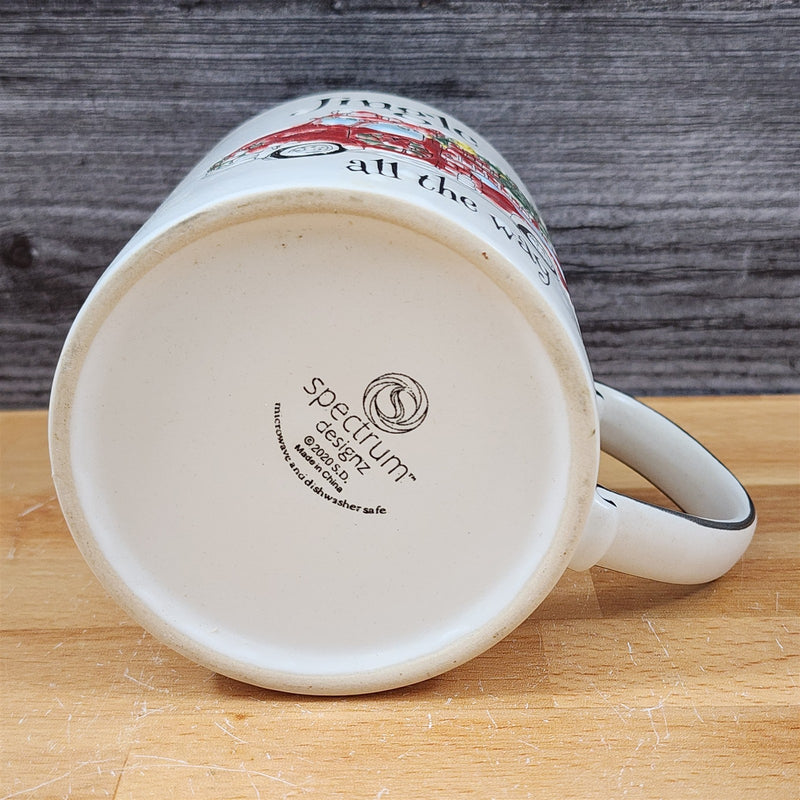 Load image into Gallery viewer, Christmas Fire Truck Mug & Matching Ornament Set Holiday with Gift Box Blue Sky