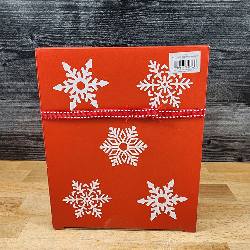 Load image into Gallery viewer, Retro Christmas Car Mug & Matching Ornament Set Holiday with Gift Box Blue Sky