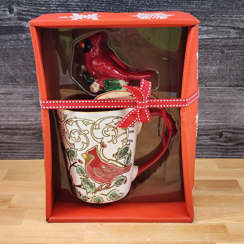 Load image into Gallery viewer, Christmas Cardinal Mug & Matching Ornament Set Holiday & Gift Box Blue Sky