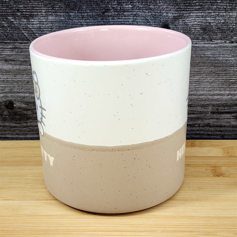 Load image into Gallery viewer, Hello Kitty Ceramic Flower Planter Embossed 6.5" Pink Brown Canister Blue Sky