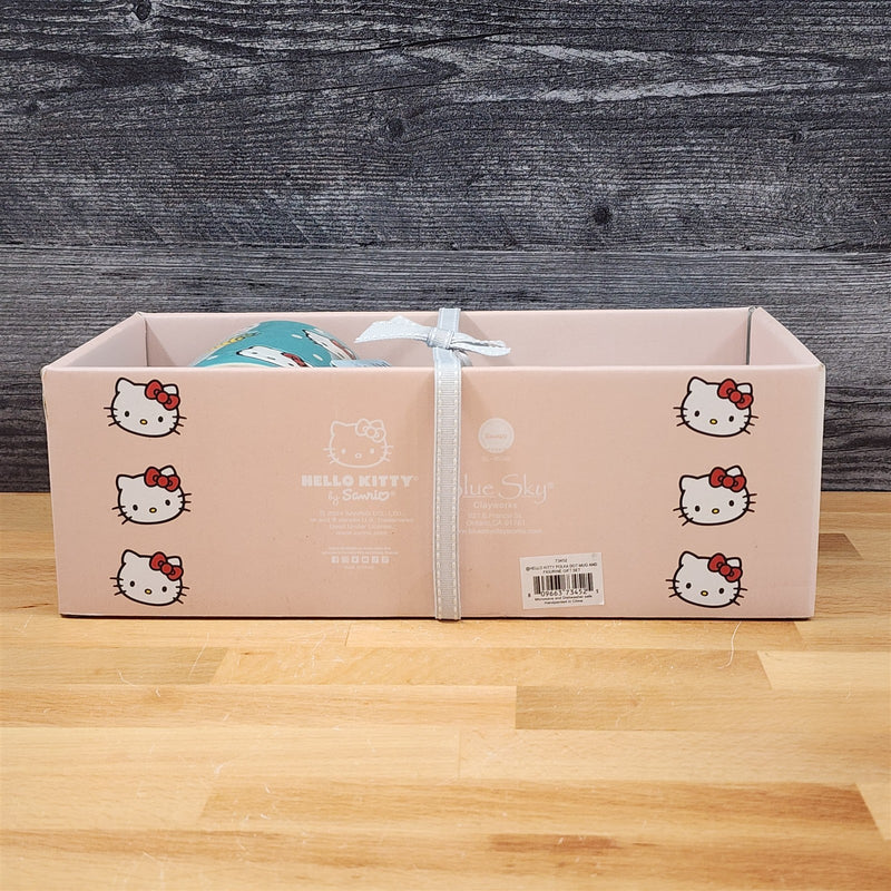 Load image into Gallery viewer, Hello Kitty Summer Fun Coffee Mug & Matching Figurine Set Ceramic Cup Blue Sky