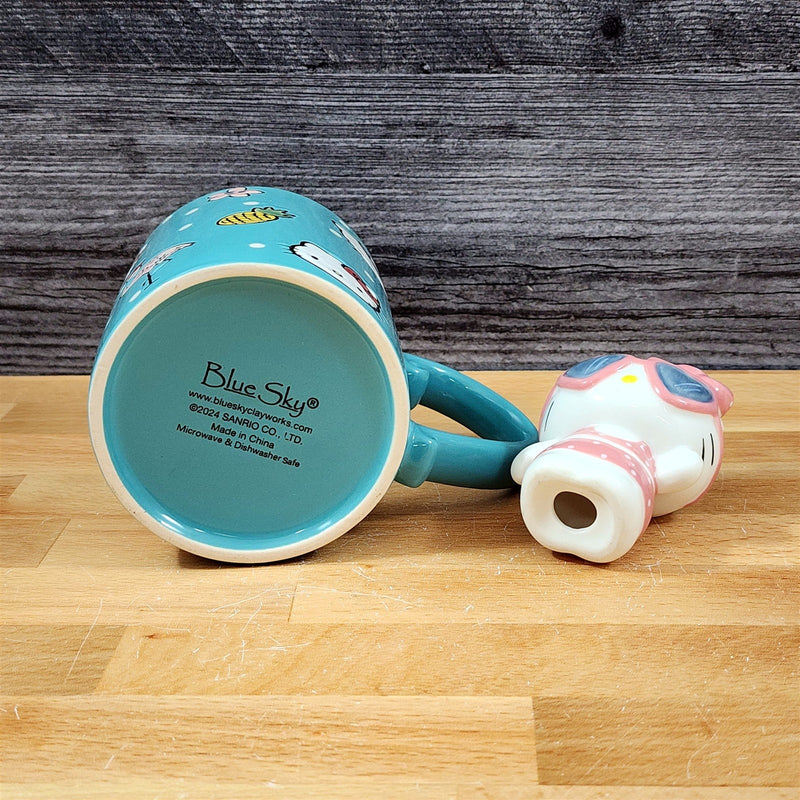 Load image into Gallery viewer, Hello Kitty Summer Fun Coffee Mug & Matching Figurine Set Ceramic Cup Blue Sky