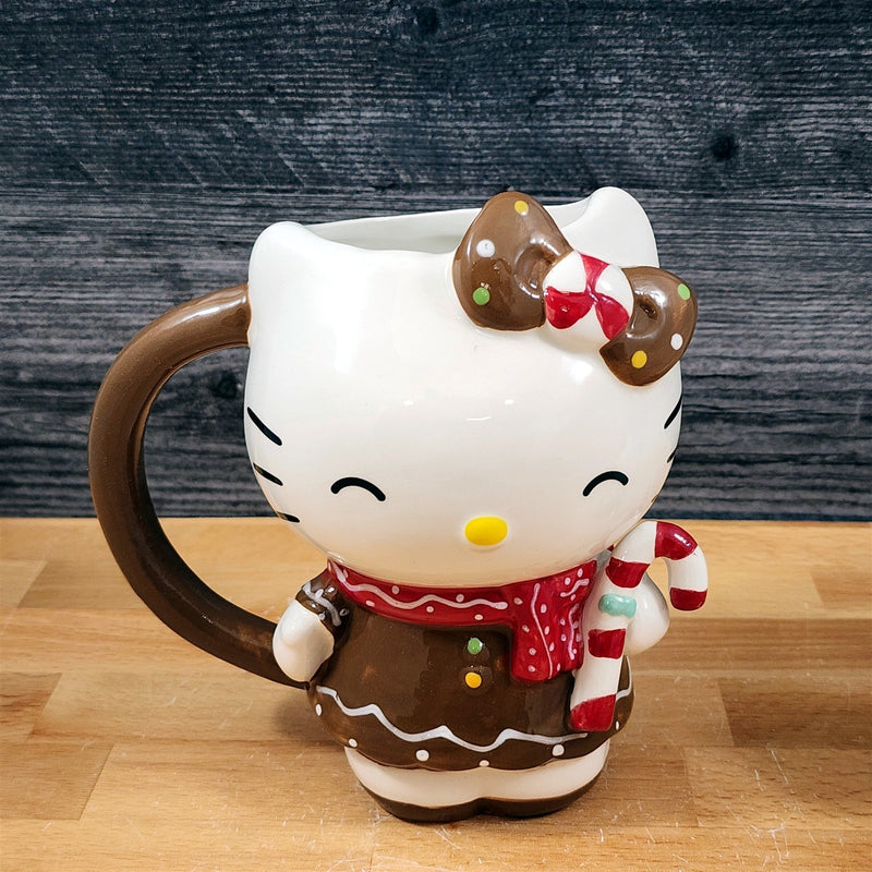 Load image into Gallery viewer, Hello Kitty Gingerbread Coffee Mug & Matching Figurine Set Ceramic Cup Blue Sky