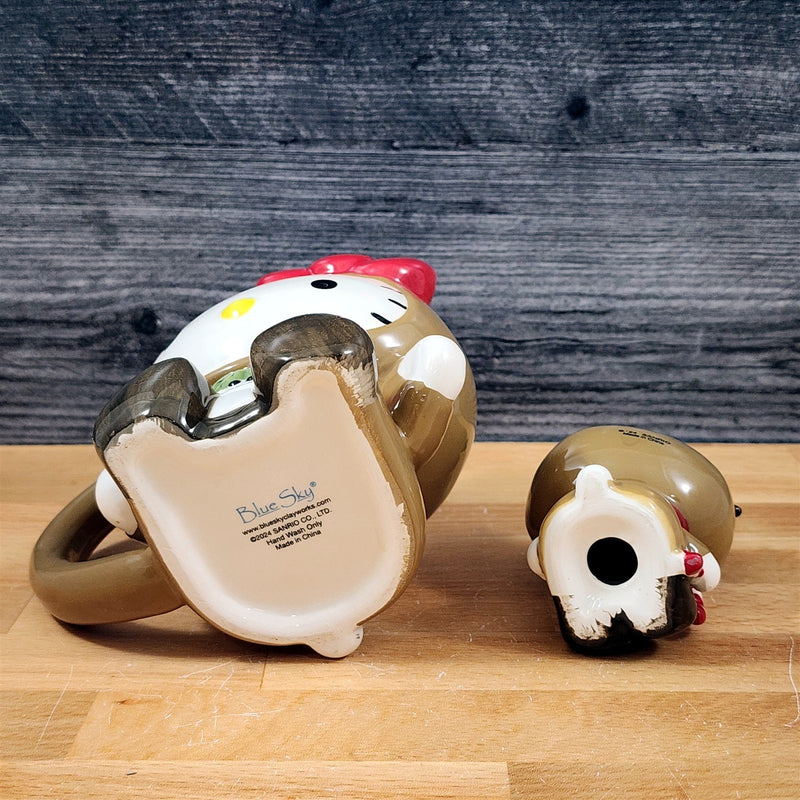 Load image into Gallery viewer, Hello Kitty Reindeer Ceramic Coffee Mug with Matching Figurine Set Cup Blue Sky