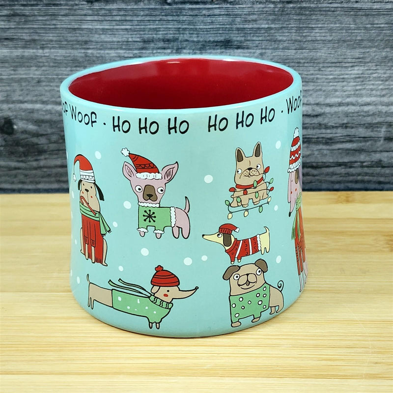 Load image into Gallery viewer, Holiday Christmas Dog Theme Coffee Mug 17oz Embossed Cup Ceramic by Blue Sky