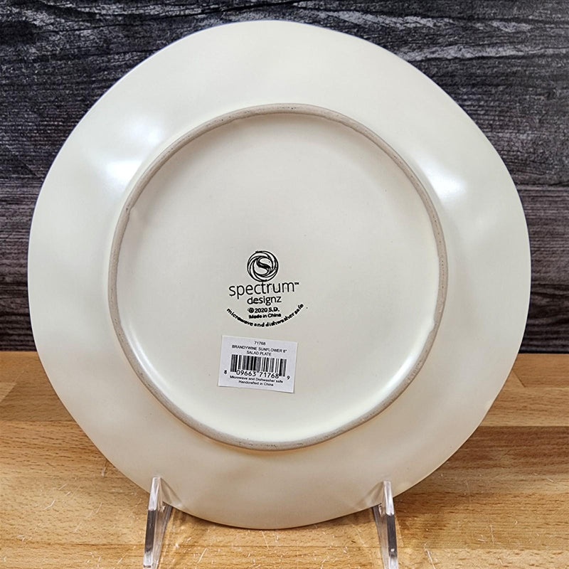 Load image into Gallery viewer, Brandywine Sunflower Salad Plate 8" Decorative Embossed Ceramic by Blue Sky