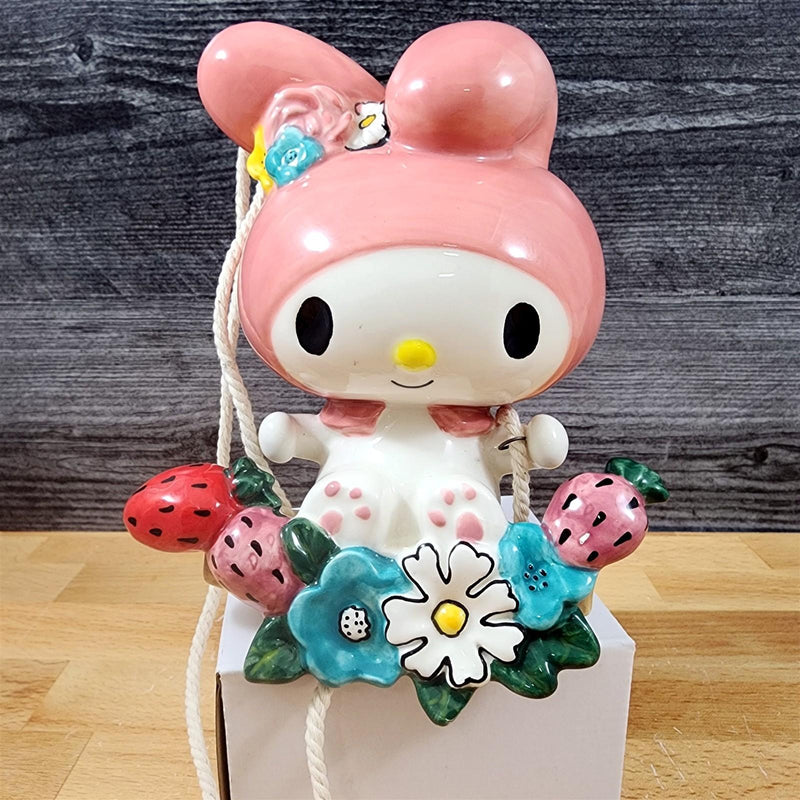 Load image into Gallery viewer, My Melody Hello Kitty Garden Swinger Hanging Figurine Ceramic Décor Blue Sky