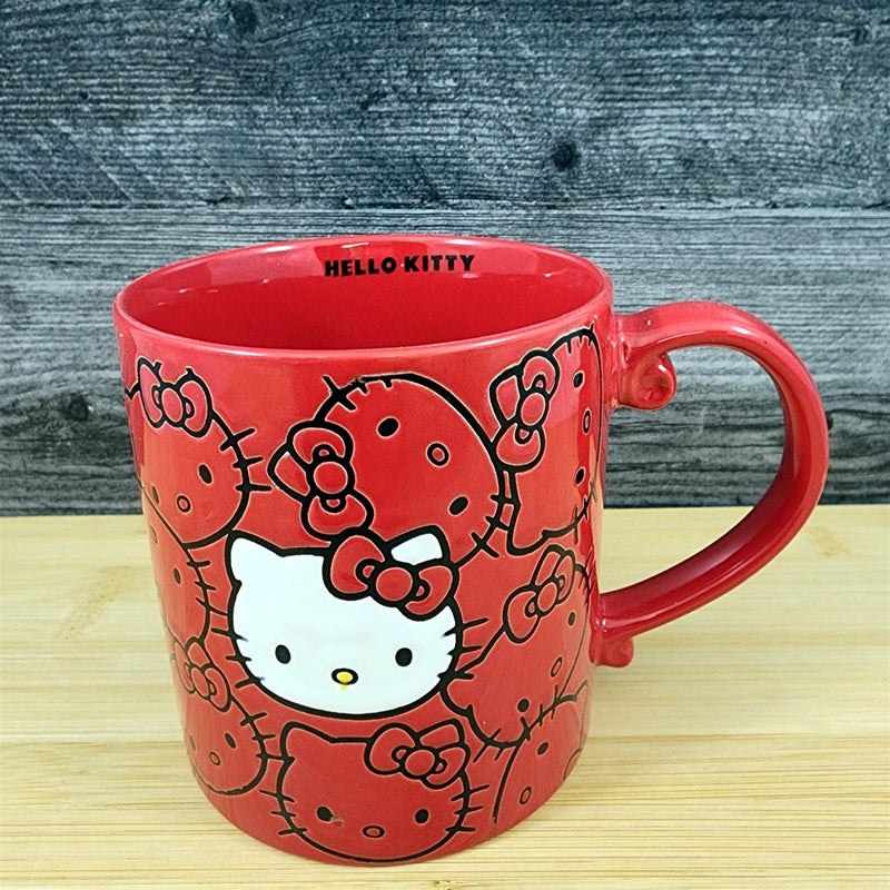 Load image into Gallery viewer, Hello Kitty Coffee Mug Set with Kuromi Ceramic Tea Cup Red & Black Blue Sky 21oz