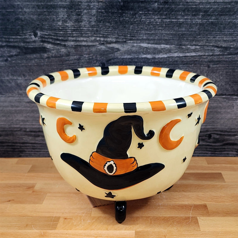Load image into Gallery viewer, Halloween Candy Dish Witch Hat Ceramic Bowl by Blue Sky Heather Goldminc