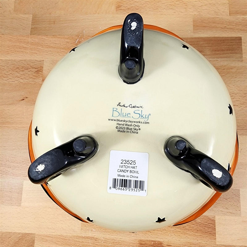 Load image into Gallery viewer, Halloween Candy Dish Witch Hat Ceramic Bowl by Blue Sky Heather Goldminc