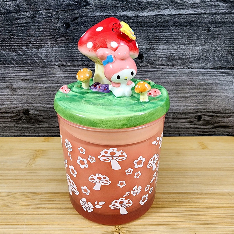 Load image into Gallery viewer, Hello Kitty My Melody Lidded Glass Candle Mushroom Peony Melon Scent Blue Sky