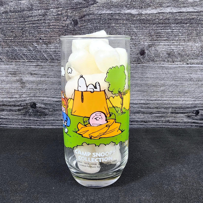 Load image into Gallery viewer, Peanuts Lucy McDonalds Drinking Glass Vintage Schultz Cartoon Tumbler 1968