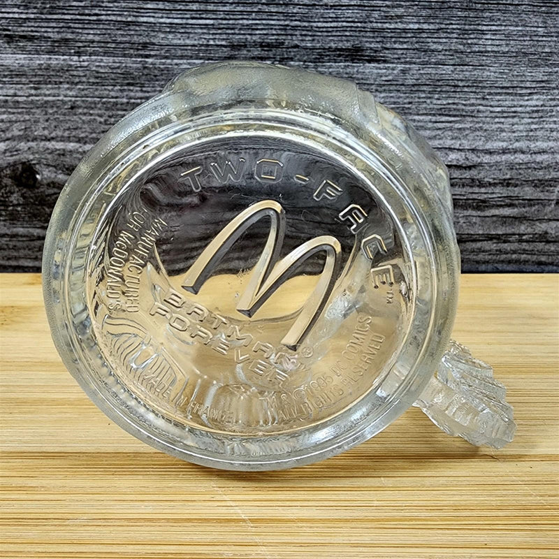 Load image into Gallery viewer, Batman Forever Glass Cup McDonalds 1995 Two Face Vintage DC Comics 3D Mug