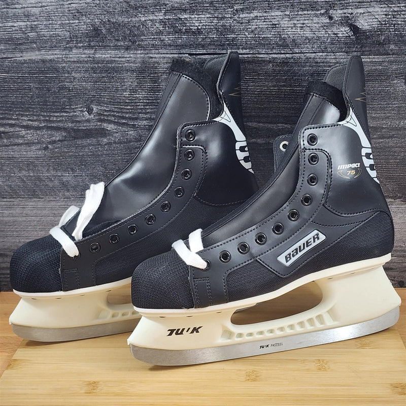 Load image into Gallery viewer, Bauer TUUK Ice Hockey Skates Supreme 75 Adult Black Stainless Steel Size Men 7