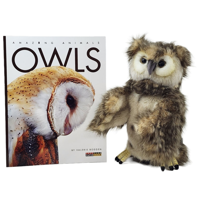 Load image into Gallery viewer, Owl Hand Puppet and Book Set Animal Educational Reading Imaginative Play Hansa