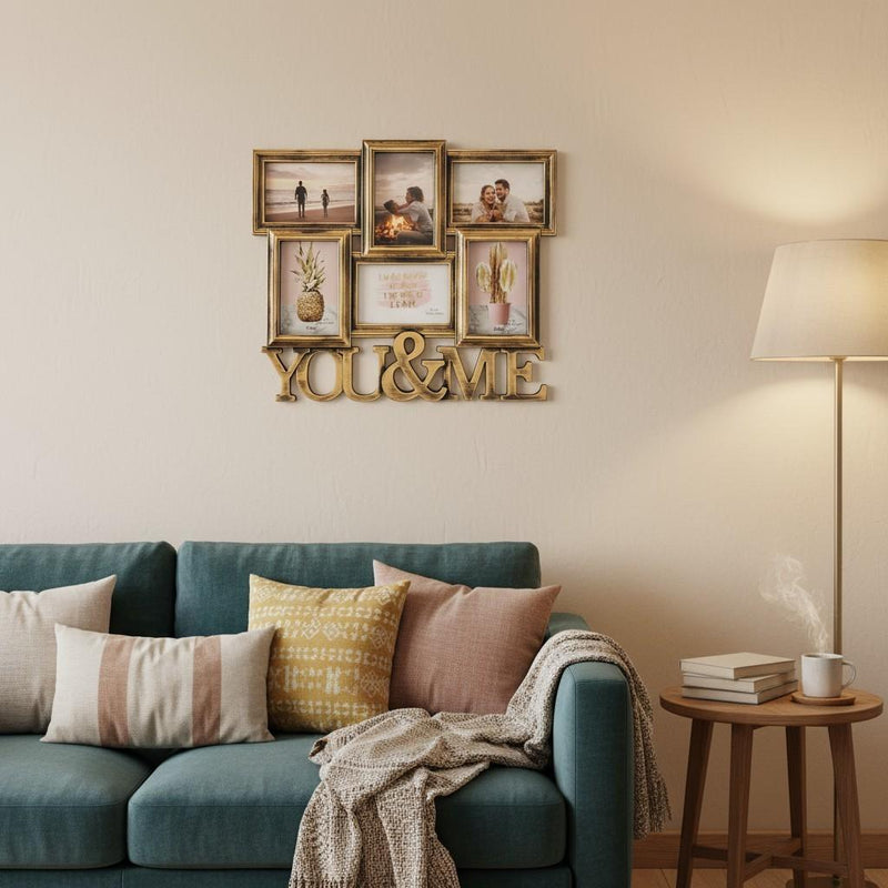 Load image into Gallery viewer, Collage Photo Frame Rustic Bronze glam Wall Hanging for Gallery Wall 6 Openings