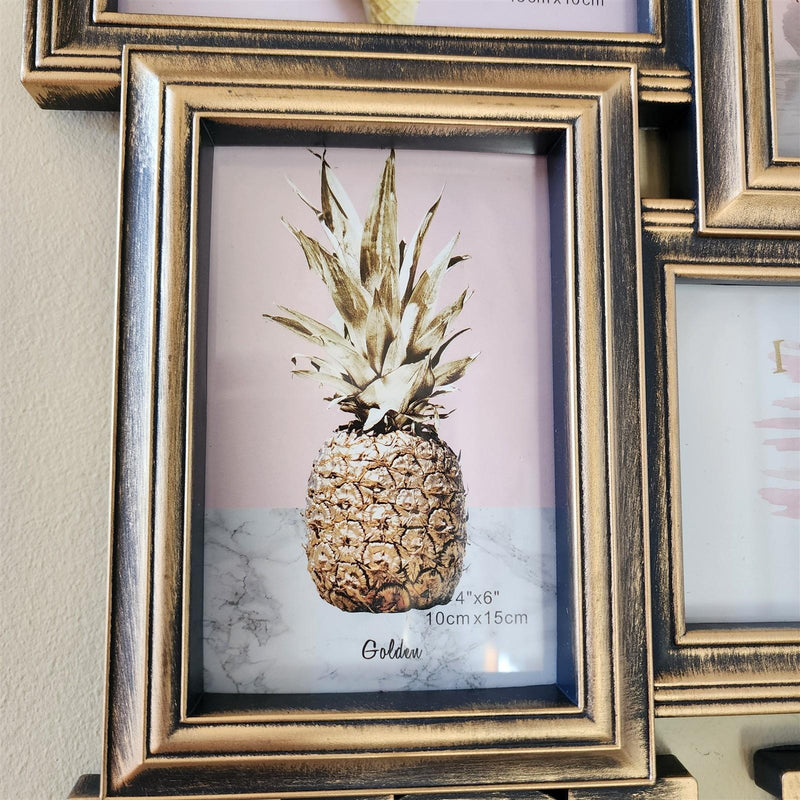 Load image into Gallery viewer, Collage Photo Frame Rustic Bronze glam Wall Hanging for Gallery Wall 6 Openings