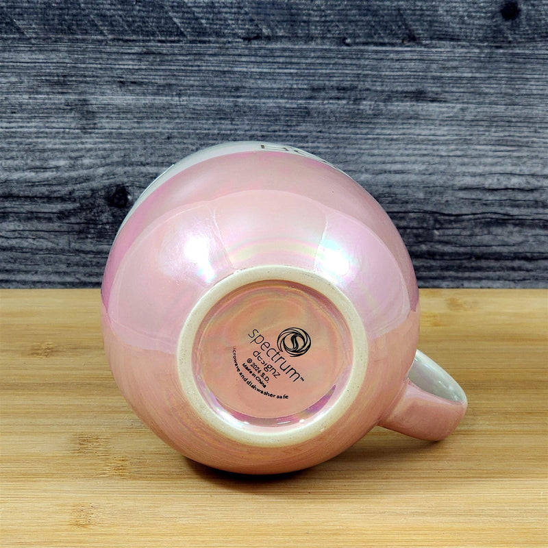 Load image into Gallery viewer, Bad & Boujee Mug Luster Glaze Pink Ceramic Coffee Cup Funny Glam Blue Sky 21oz