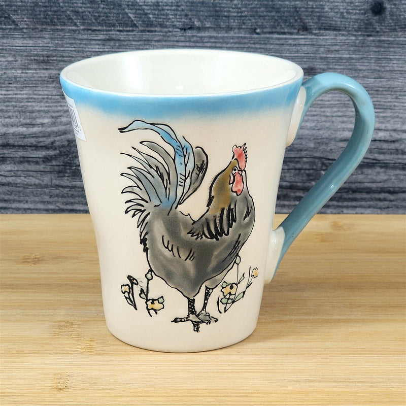 Load image into Gallery viewer, Charlie Rooster Coffee Mug Tea Cup Embossed Ceramic Embossed by Blue Sky 18oz