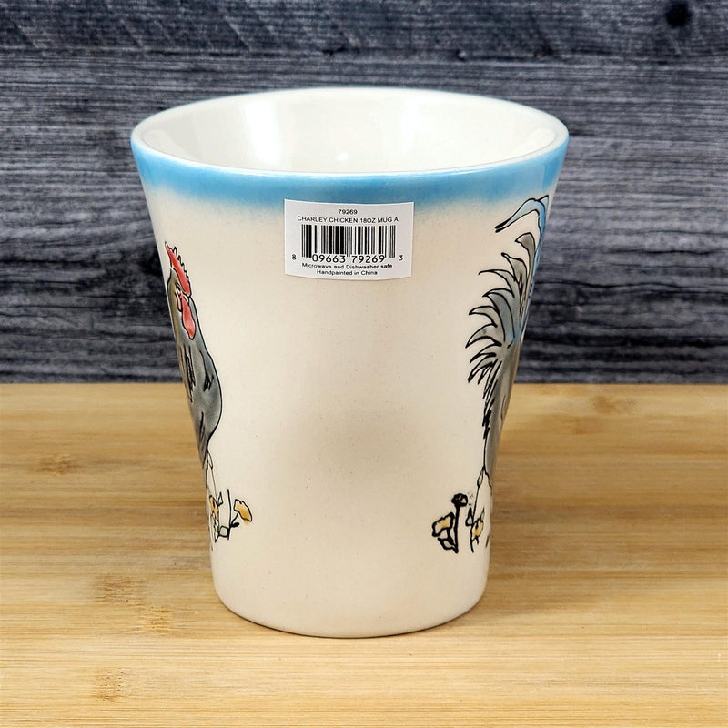 Load image into Gallery viewer, Charlie Rooster Coffee Mug Tea Cup Embossed Ceramic Embossed by Blue Sky 18oz