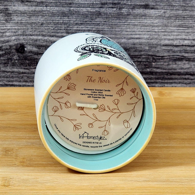 Load image into Gallery viewer, Owl Stoneware Candle Noir Scent Essential Oils 11oz Blue Sky