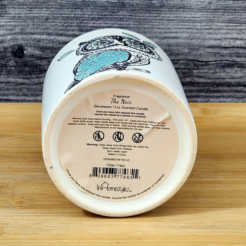 Load image into Gallery viewer, Owl Stoneware Candle Noir Scent Essential Oils 11oz Blue Sky