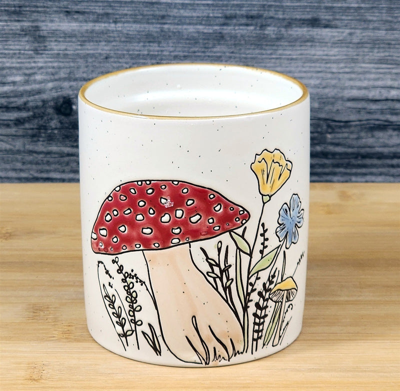 Load image into Gallery viewer, Portobello Mushroom Stoneware Candle Vanilla Fig Scented Essential Oils Blue Sky
